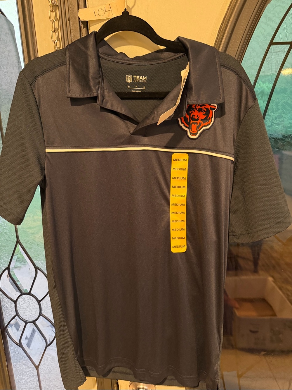 NFL Chicago Bears Navy Polo with Orange Team Patch